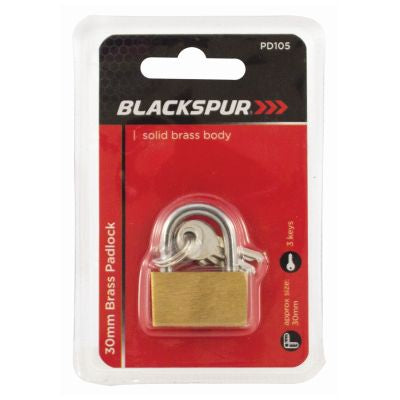 BLACKSPUR 30mm Solid Brass Body Padlock BLACKSPUR 30mm Solid Brass Body Padlock